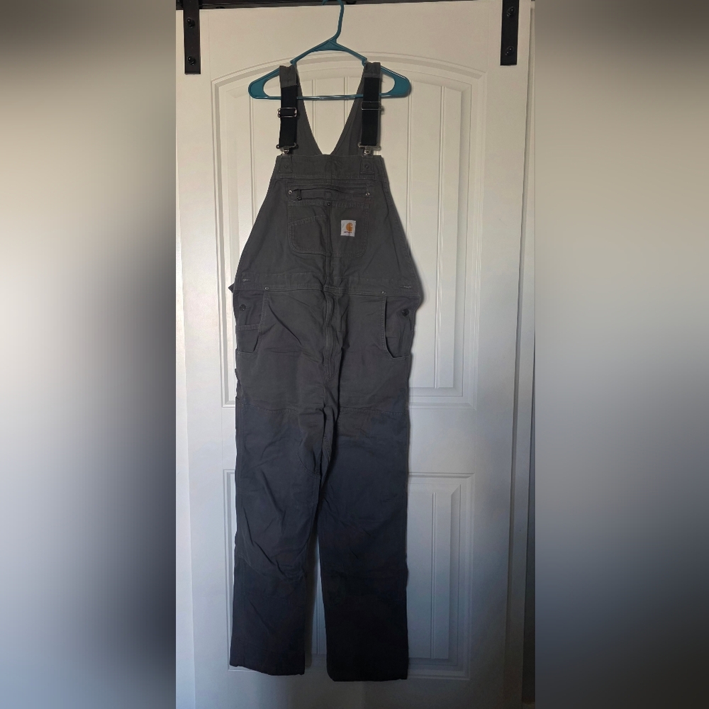 Carhartt Men's Dark Gray Cargo Overalls